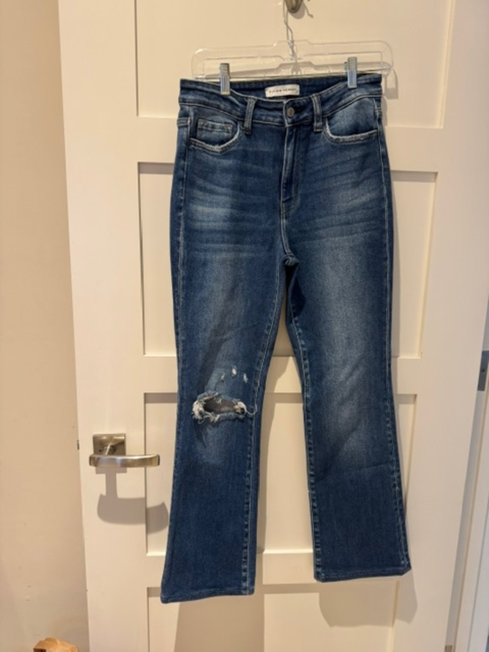 Flying Monkey Distressed Dark Blue Flare Jeans